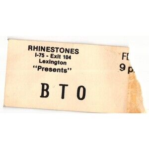 Vintage 1989 Bachman Turner Overdrive BTO Concert Ticket Stub Lexington KY